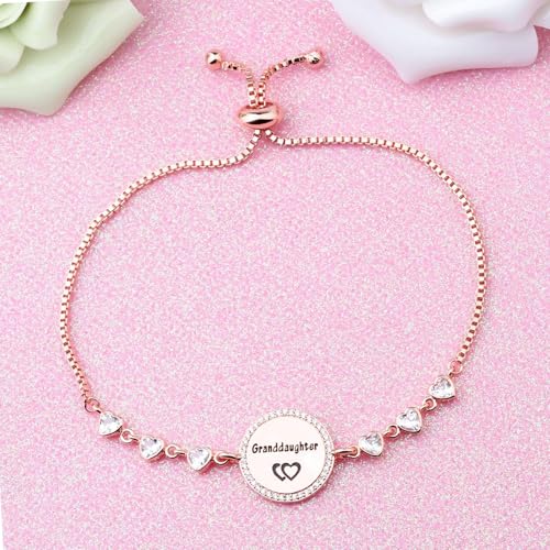 Image of FEELMEM Nana's Granddaughter Slider Bracelet Gift for from Nana Granddaughter Birthday Graduation Gift