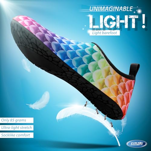 Image of SIMARI Water Shoes for Women Men Swim Aqua Socks Beach Pool Essentials Barefoot Surf River Boat Kayak Sea Yoga Sand Exercise Sport Accessories Breathable Quick-Dry Adult Youth Kid Size SWS001