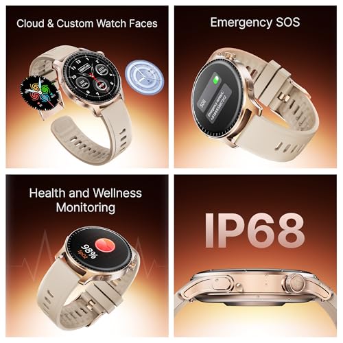 Image of Boat Ultima Prime smartwatch with 1.43 inch AMOLED Display, AOD, Personalized Fitness Nudges, Functional Crown,100+ Sports Modes, Create Your Own Watchface, smartwatch for Man and Woman (Rose Gold)
