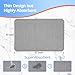 Bath Mat Non-Slip, Ultra Thin Bathroom Rugs with Rubber Backing, Absorbent,Quick Dry Machine Washable, Home Decor Accessories Cozy Cloth Bathroom Rugs fit Under Door/Sink/Tub/Shower,Gray,17x27 Inch