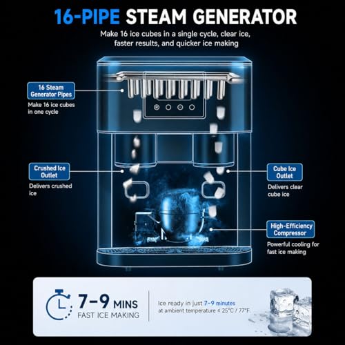 Máquina para hacer hielo portátil 3 en 1 con dispensador de agua fría miniatura 7