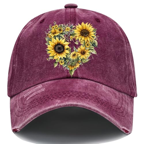 3 D G Sunflower Hat, Yellow Sunflower Graphic Hat Cute Baseball Cap