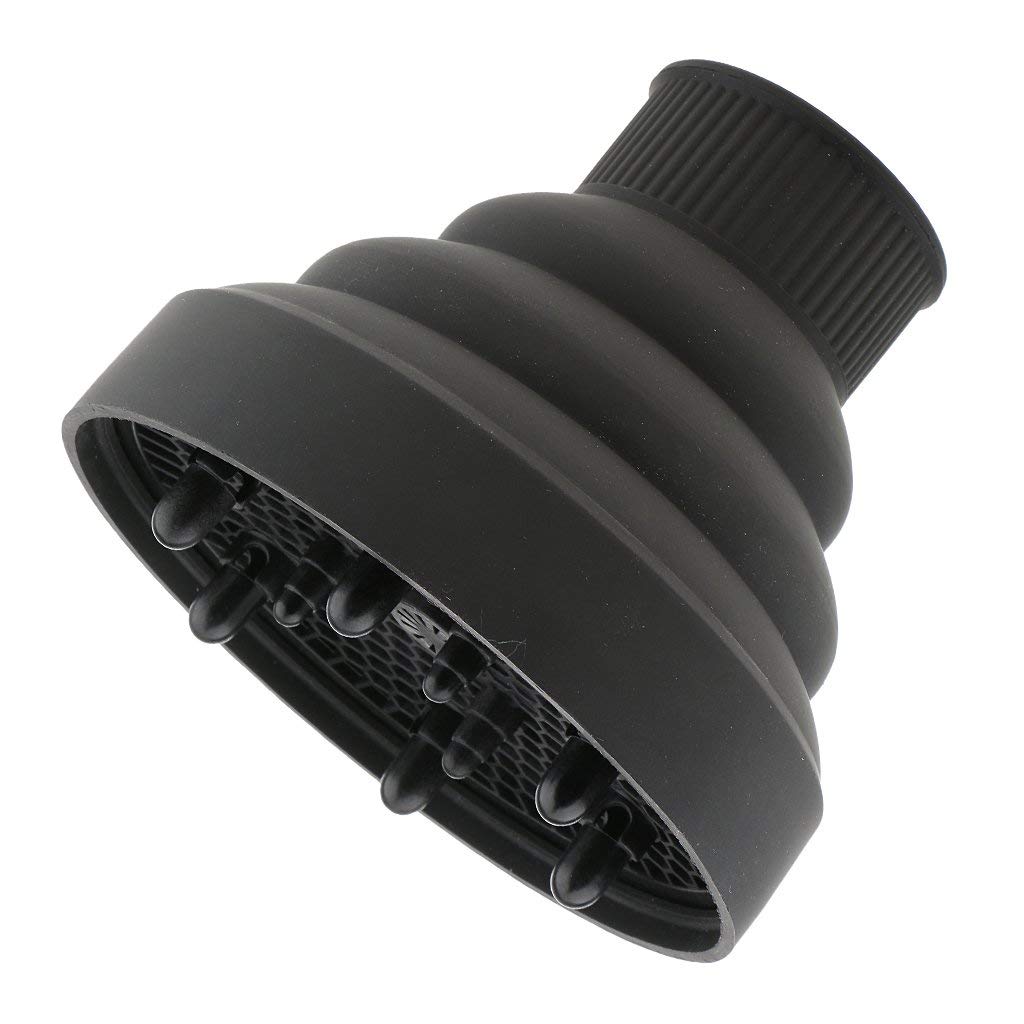 QUICK5 Universal Collapsible Silicone Hair Dryer Blower Diffuser Hairdressing Styling Tool Salon Curl Hair Blower Nozzle (Black)-image-12