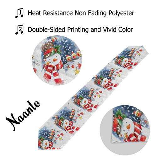 Naanle Double-Sided Merry Christmas Snowman Star Polyester Table Runner/Bed Runner 13 X 70 Inches Long Home Table Top Decoration Party Supplies #TOP1