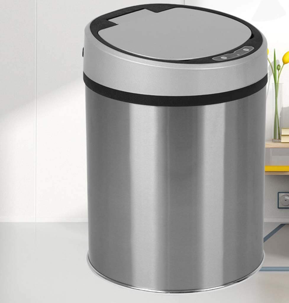 Poubelle intelligente induction 12L en acier inoxydable pour salon et chambre