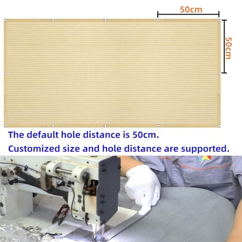 Voile d'ombrage rectangle HDPE crème haute densité 235x250 - 8