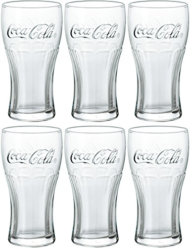 ADERIA B5469 Coca-Cola Genuin Glass, Clear, 12.5 fl oz (370 ml), Set of 6, Made in Japan, Highball Cup, Wedding, Celebration, Beer, Stylish, Gift, Glass, Sake, Birthday, Women, Tumbler, Men's,