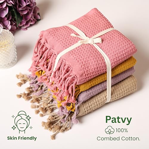 Image of Waffle Bath Towel(Parent) (Biscuit & Brick, Pack of 2)