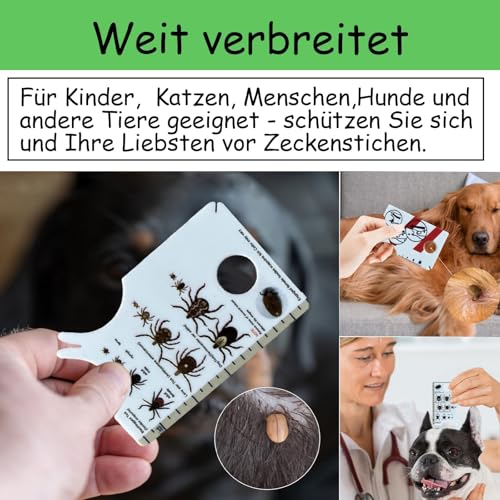 2 Stück Zeckenkarte mit Lupe,Zecken Waagenkarte Mit Lupe, Schnelle Reinigung Von Zecken Zeckenkarte für Menschen Kinder Hunde Katzen,Schnell und sanft Zecken vom Haustier oder Menschen entfernen