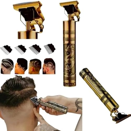 Máquina de Cortar Cabelo e Barba Dragão para Acabamento e Finalização Pezinho 4 Pentes com Limitador