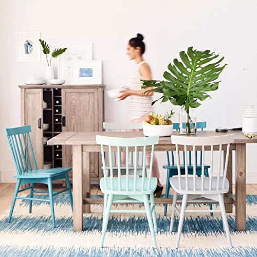 Image of APRODZ Mango Wood Dining Chairs Only | Wooden Set of 2 Dinning Chair for Kitchen & Dining Room Chair for Cafeteria Living Room Home, Bedroom, Cafe and Hotels (Grey)
