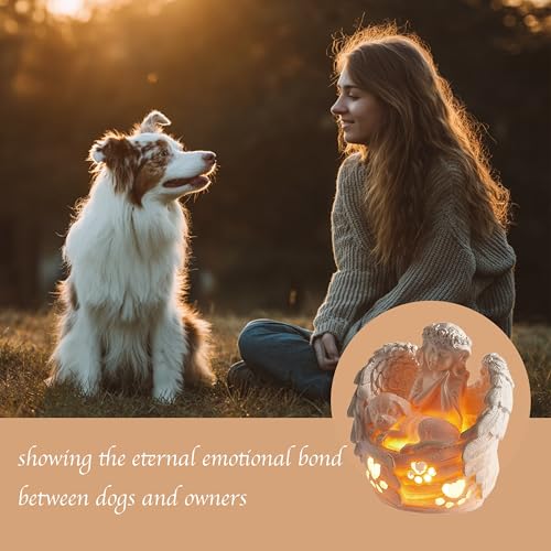 AQNTQCN Dog Memorial Gifts for Loss of Dog, Pet Memorial Gifts for Dogs, Resin Angel Statues with LED Candle, Pet Sympathy Gift(Large), for Home Decor or Desk (Large) by AQNTQCN - Image 8