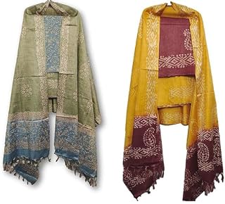 HAIDER ALI AND SONS Women's Cotton Silk Batik Print Unstitched Salwar Suit Dress Material with Duputta |(pack of 2) Price In India