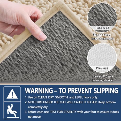 Image of Arotive Round Bathroom Rugs 24x24, Extra Soft Thick Absorbent Shaggy Chenille Bath Rugs, Machine Wash Dry, Bath Mats for Bathroom Floor, Tub and Shower, Home Decor Accessories, Cream Beige