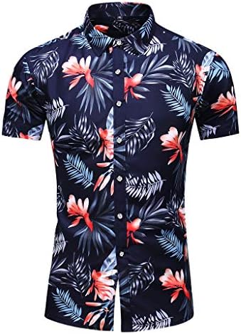 Camicia Hawaiana Uomo Estate - Manica Corta Stampa Tropicale, Cotone E Viscosa - Foto 5
