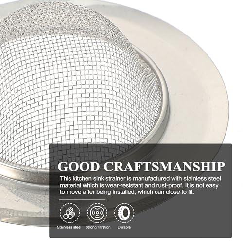 Image of 2PCS Kitchen Sink Strainer Stainless Steel, Kitchen Sink Drain Strainer Premium Fine Mesh Sieve Filter Basket with Anti-Clogging Technology Rust-Resistant, Easy Clean (Pack of 2)