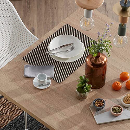 Gfware Placemats Natural Bamboo 8 Pack Black, Table Mats Heat Resistant Rectangular Wicker For Outdoor Farmhouse Kitchen Dining Table Decor #TOP5