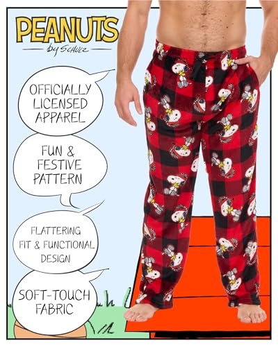 Mens Pajama Pants - Peanuts Snoopy Pajamas Cozy Soft Stretch Pajama Bottoms for Men (Sizes S-XL)2