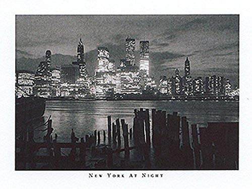 New York at Night 32x24 Art Print Poster Vintage New York City Skyline