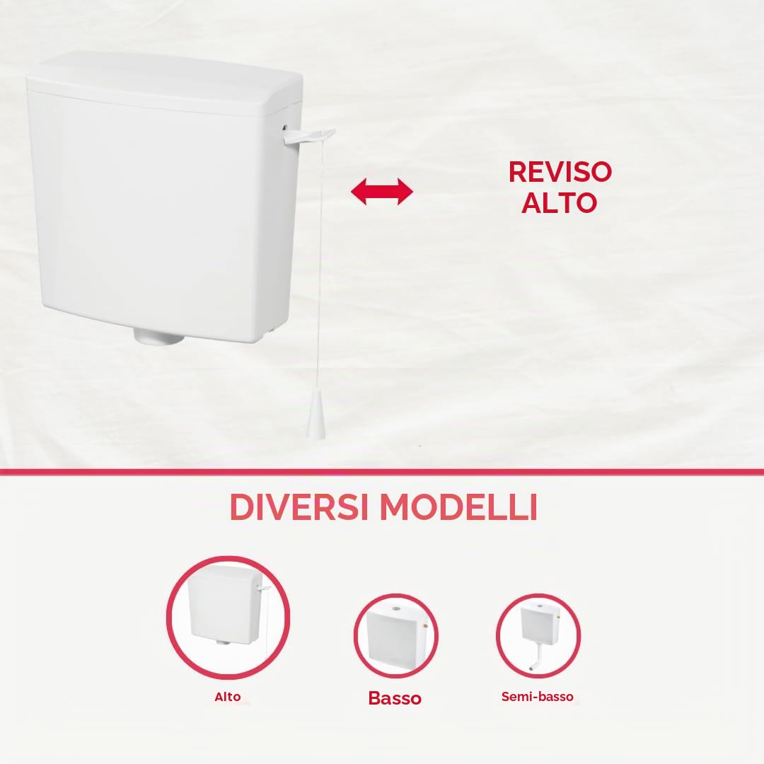 Wirquin 50717361 - Cassetta WC a risparmio idrico, posizione alta