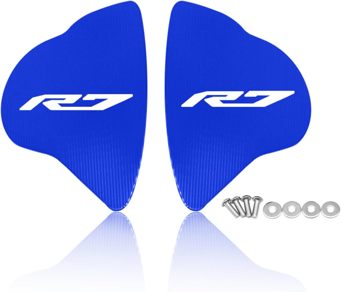 MFGZD Motorcyle Mirror Block Off Base Plate,2 PCS CNC Aluminum Replacement Mirror Block Off Plates Compatible with R7 2022-2025 R6 2017-2025 (Blue, R7)