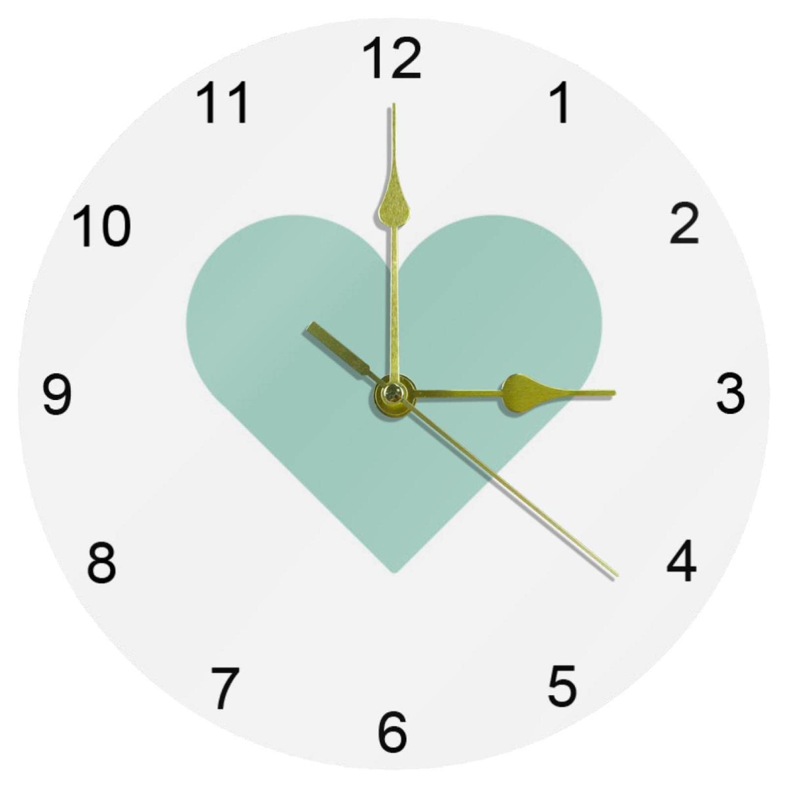 Horloge murale silencieuse pour cuisine et école au design cœur moderne