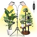 LBW Grow Lights for Indoor Plants, 192 LEDs Full Spectrum Standing Plant Grow Light with 4/8/12H Timer, 6 Dimmable Levels,68" Adjustable Tripod, Floor Grow Lamp for Large Indoor Plants, Dual Heads