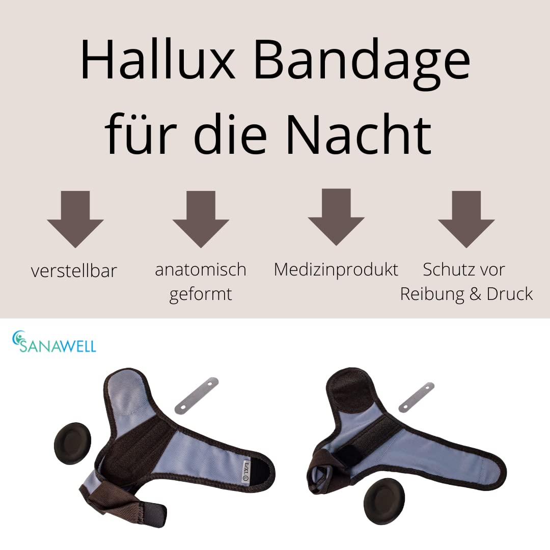 MEDOSAN Hallux Bandage | Ballenschutz für die Nacht | Größe S/M | rechts | verstellbar