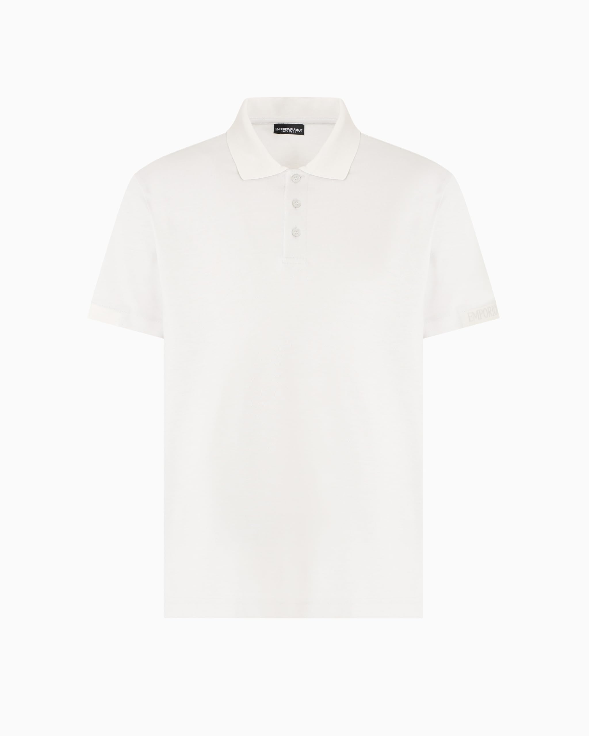 Emporio Armani Herren Weiß Stickerei Logo Polo Beachwear M, M
