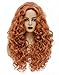 Gerulyss 28 Inches Long Wavy Wigs for Women Fox Red Natural Curly Synthetic costume Hair Wig Copper Red Fluffy Full Head Halloween Wig