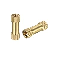 Vista 7 de uxcell Tuercas de inserción moleteadas – 100 piezas M2 x 0.157 in de longitud x 0.126 in de diámetro exterior rosca hembra tuerca de inserción