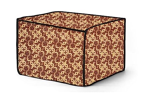 Image of The Furnishing Tree PVC Waterproof Microwave Oven Cover Compatible for Panasonic 20 L Solo NN-ST266BFDG Trellis Pattern Brown