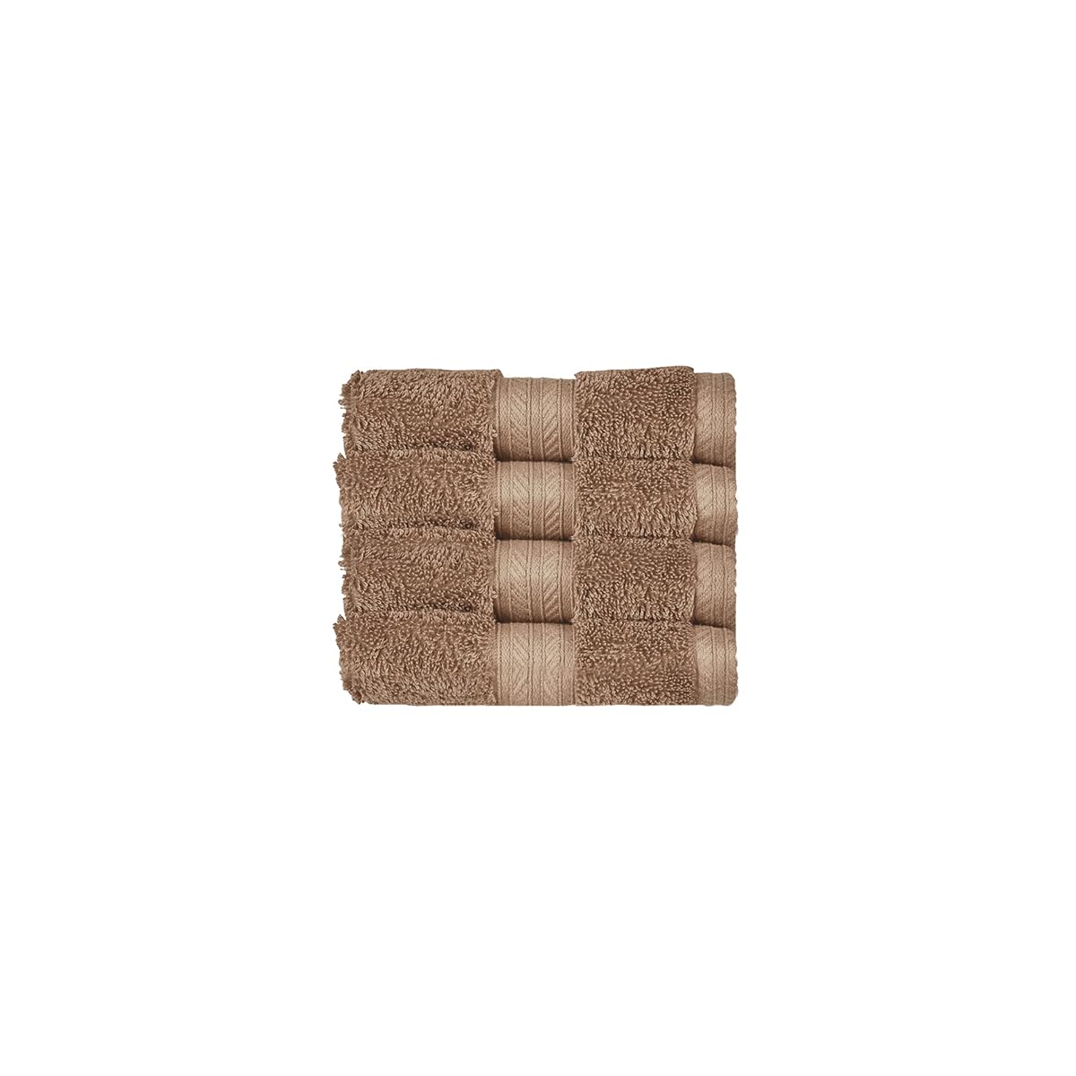 Christy Renaissance 4 Face Cloths Set | Mink Brown | 100% Egyptian Cotton | Luxuriously Soft and Super Absorbent | 675 GSM | 4 Wash Cloth Flannels