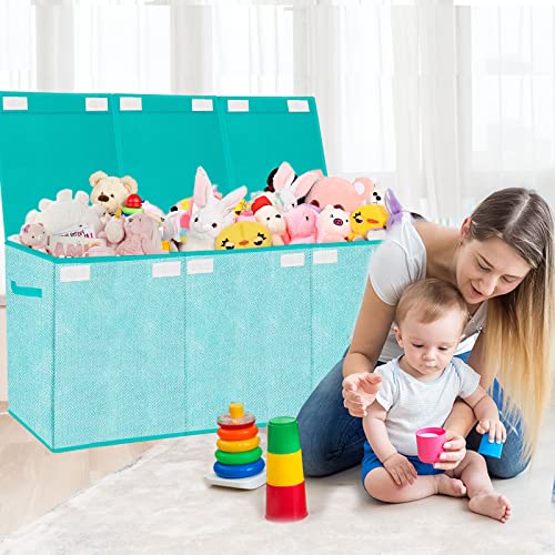 Pantryily Toy Storage Box For Kids,Extra Large Toy Box Chest With Lids,Foldable Toy Organizers And Storage Bins With Handles For Nursery,Home,Office 35.8"X12.6"X16"(Green) #TOP6
