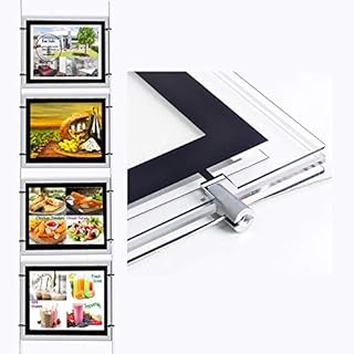 A4 Landscape Wall Arts Led Backlit Light Box Real Estate Window Display Sign Holder(4pcs A4 a Row, Horizontally)