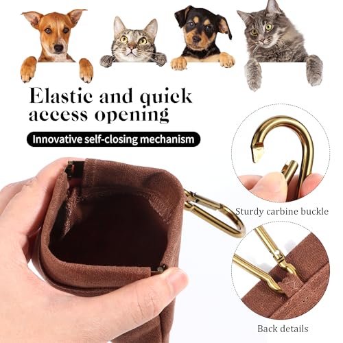 Leckerlibeutel für Hunde mit Automatischem Verschluss Freihändige Hundeleckerlitasche aus Robustem Material, Kleine Futterbeutel für Hundetraining mit Sicherheits-Karabiner