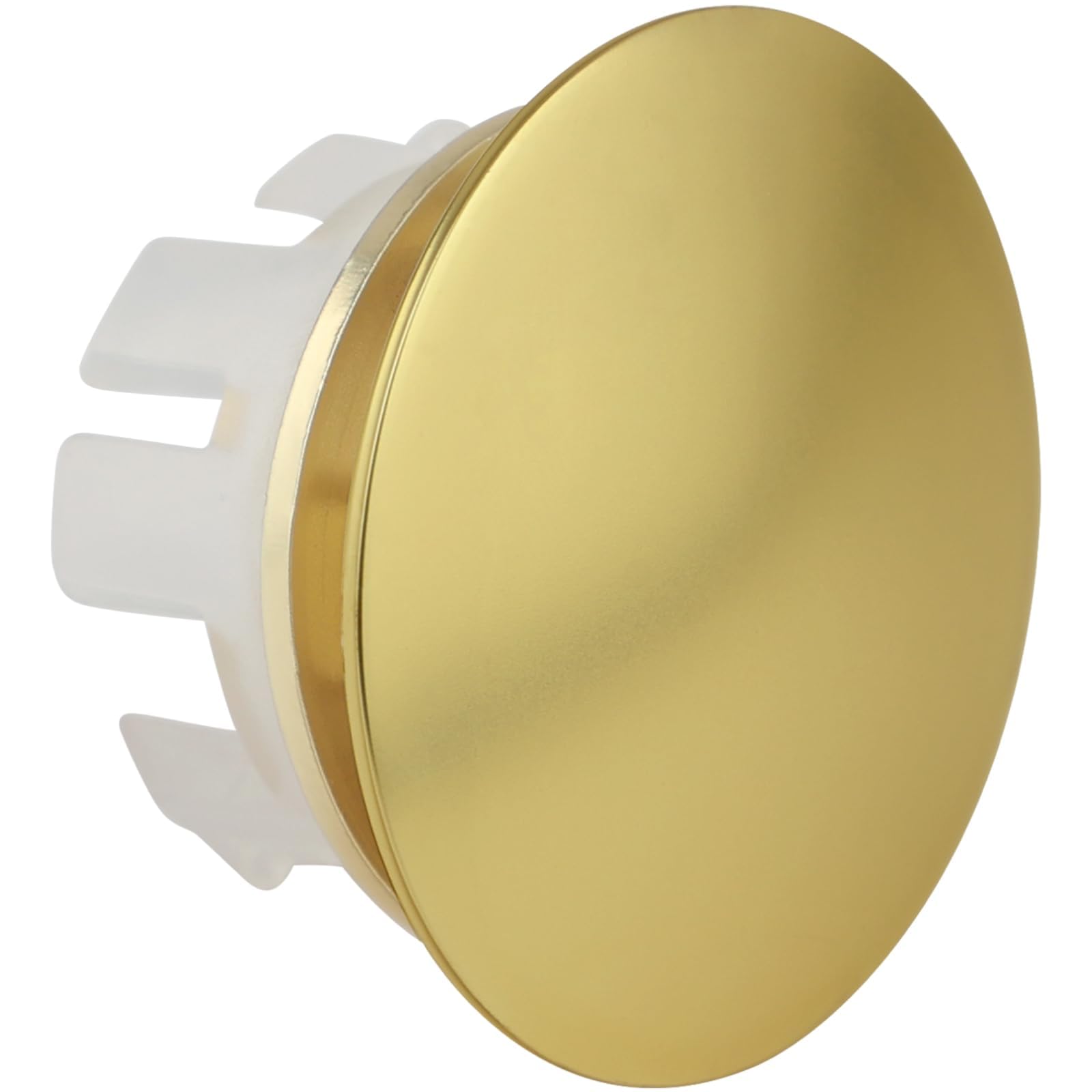 COOLive Sink Overflow Cover - Bathroom Vanity Vessel Basin Trim Brass Insert Round Caps, Pack of 2, Brushed Gold