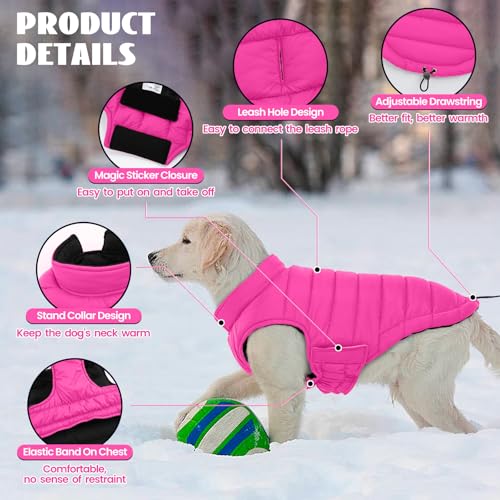 Lelepet Reversible Dog Winter Coat, Warm Waterproof Jacket for Medium Dogs Puppy Winter Puffer Jacket, Windproof Dog Vest - Image 2