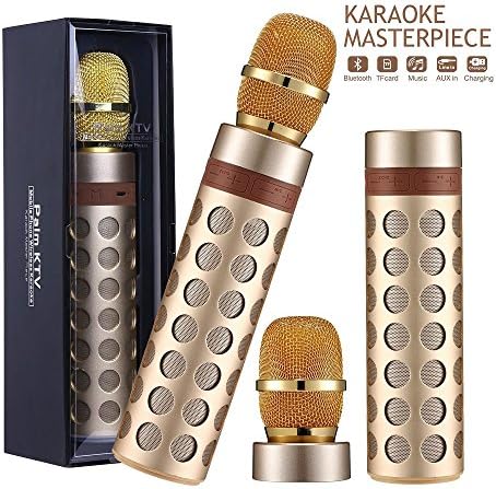 Karaoke Microphone Portable Handheld Wireless Karaoke Microphones Bluetooth Microphone with Speaker KTV Kids microphones for Family/Christmas Gift/iPhone/all Smartphone by Greatsmart(GOLD)