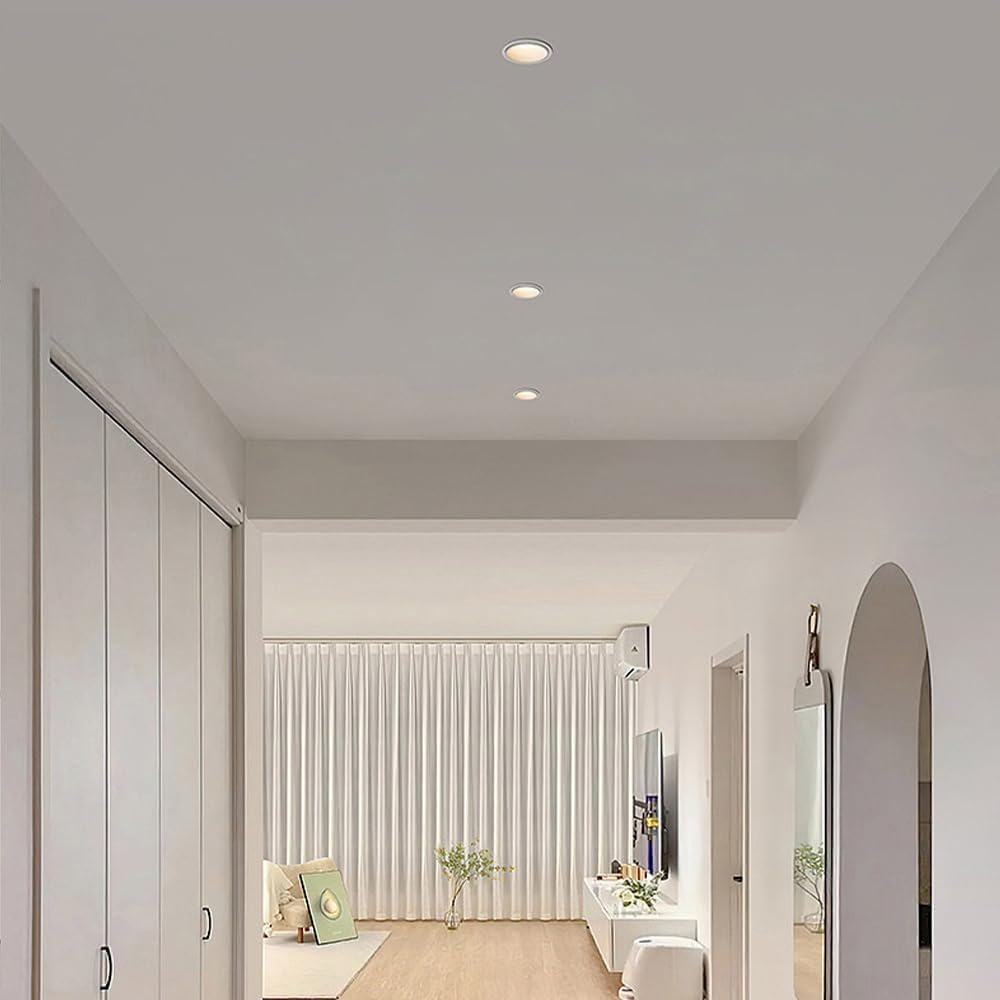 Waterproof Hallway Ceiling Spotlight Accent Lights IP65 Art Gallery Recessed Ceiling Downlight Fixture Modern Round Bathroom Flush Mount Ceiling Light For Toilet Kitchen Balcony Bedroom Office