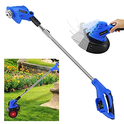 Recortadora de césped eléctrica, cortadora de césped inalámbrica, bordeadora de jardín, (Velocidad sin Carga de 17000 RPM), con 2 baterías Cover