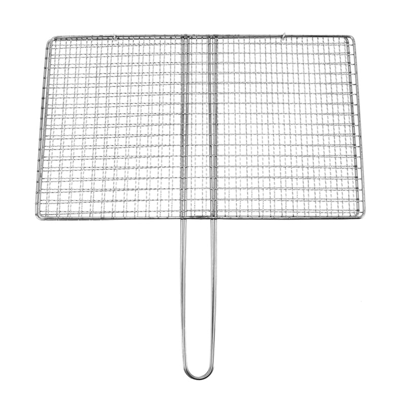 BESPORTBLE Panier de barbecue en acier inoxydable avec poignée robuste pour cuisson de la viande et des crevettes