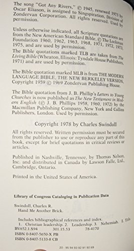 Hand Me Another Brick: Principles Of Effective ... 084075650X Book Cover