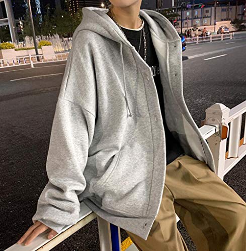 スタイリッシュ パーカー メンズ フード付き コート ボタン