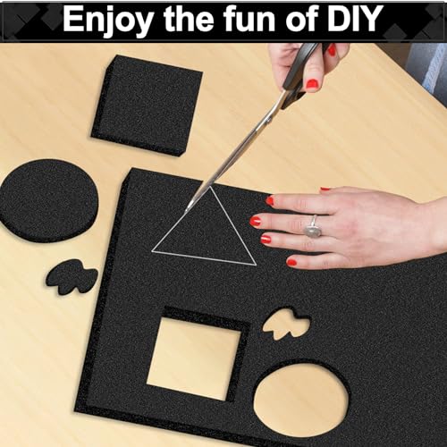 ToLanbbt Polyurethane Foam Sheets, 4P 16 x 12 x 1 Inch Cuttable Tool Box Case Inserts, Black Cushion Packing Pads for Toolbox, Game Box, Craft, Camera Storage by ToLanbbt - Image 5