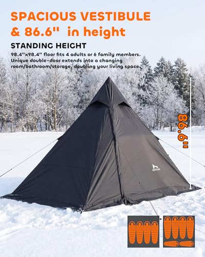 Carpa Teepee para Camping 4-6 Personas Resistente 4 Estaciones miniatura 3