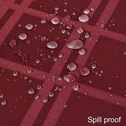 Checkered Rectangle Tablecloth Spill Proof Wrinkle Resistant Table Cloth Heavy Weight Fabric Decorative Table Cover For Parties Holiday Weddings Tabletop(Rectangle/Oblong, 60" X 84" (6-8 Seats), Red) #TOP2
