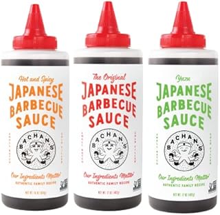 Bachan's - Three Pack Sauce Bundle, (1) Original Japanese Barbecue Sauce, (1) Hot and Spicy Japanese Barbecue Sauce, (1) Yuzu Japanese Barbecue Sauce, Small Batch, Non GMO, No Preservatives, Vegan and BPA free…