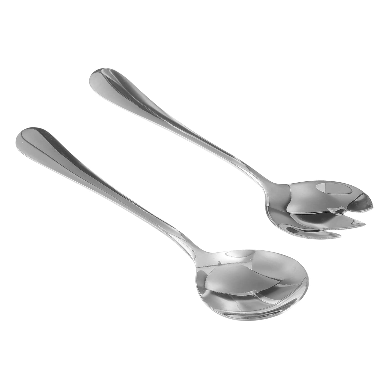 Yardwe Stainless Steel Salad Serving Sets Salad Spoon and Fork Set Flatware Salad Utensils for Home Kitchen Restaurant