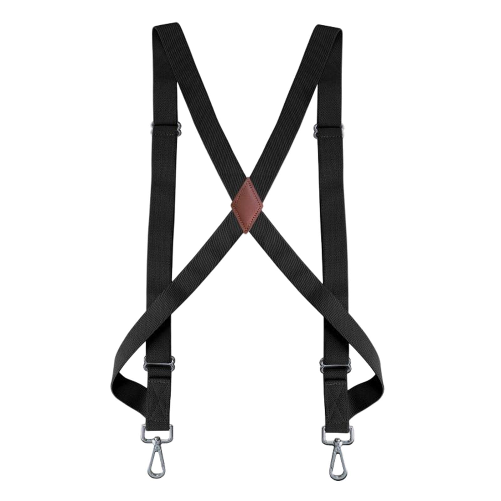 Tirantes elásticos en forma de X para hombre y mujer, con gancho ajustable, color negro